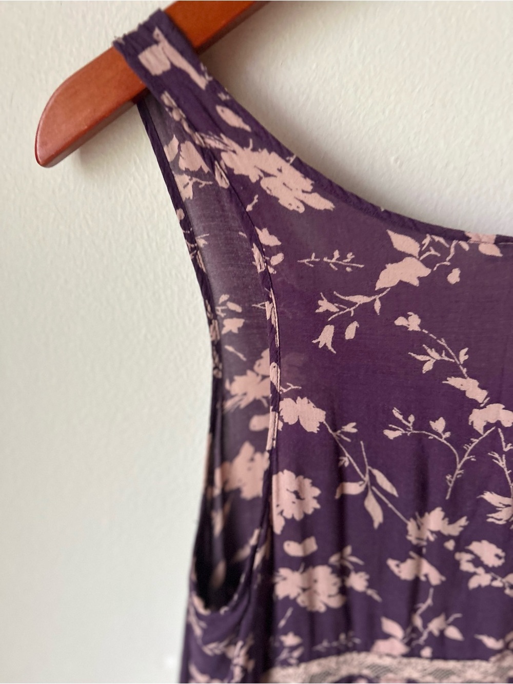 INTIMATELY by Free People Purple Floral Lace Handkerchief Hem Tunic Top - Picture 9 of 10